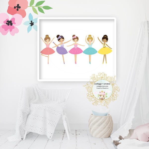 Boho Ballerinas Dance Ballerina Ballet Wall Art Print