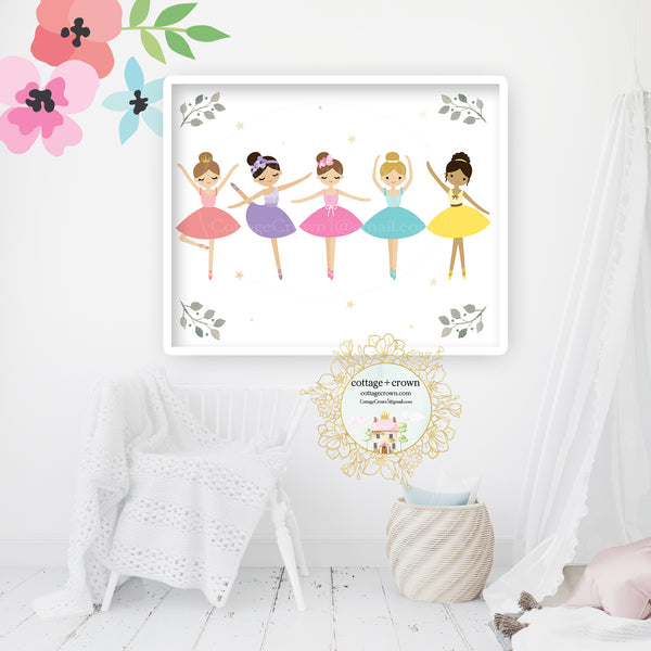 Boho Ballerinas Dance Ballerina Ballet Wall Art Print