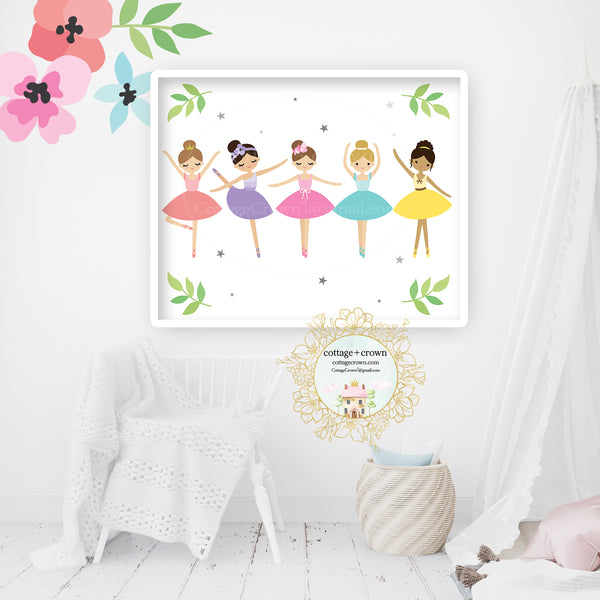 Boho Ballerinas Dance Ballerina Ballet Wall Art Print