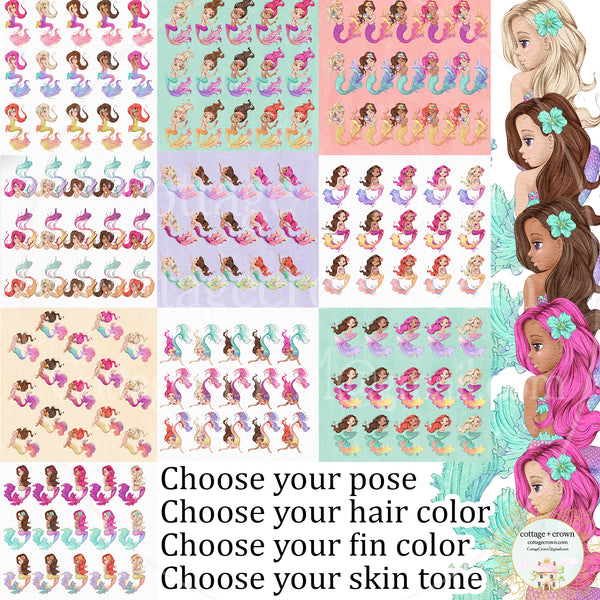 6 Boho Mermaid Wall Art Print - Blonde - Nursery - Girl's Bedroom - Bathroom Décor