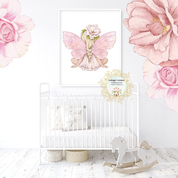 Boho Fairy Garden Fairies Wall Art Print - Blonde