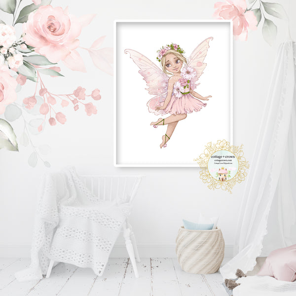 Boho Fairy Garden Fairies Wall Art Print