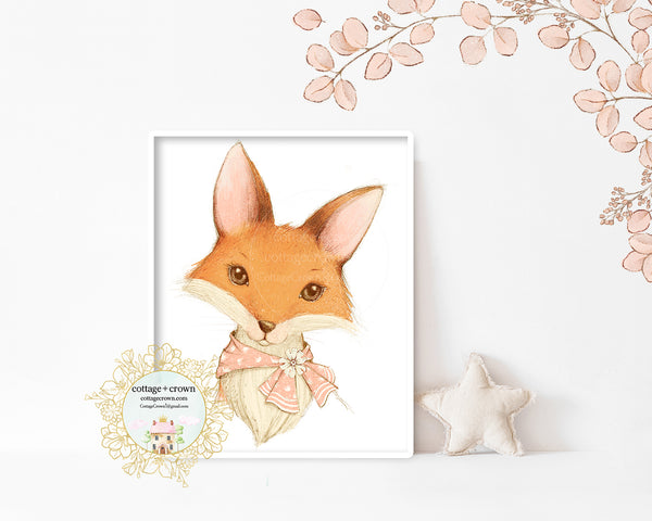 Boho Woodland Fox Wall Art Print