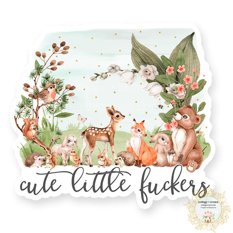 Cute Little Fuckers - Woodland Animals - Naughty Vinyl Decal Sticker
