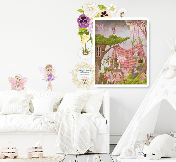 Boho Fairy Secret Enchanted Garden Fairies Woodland Wall Art Print