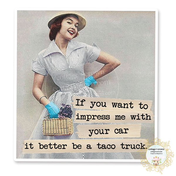 Taco Truck - Retro Housewife - Vinyl Decal Sticker