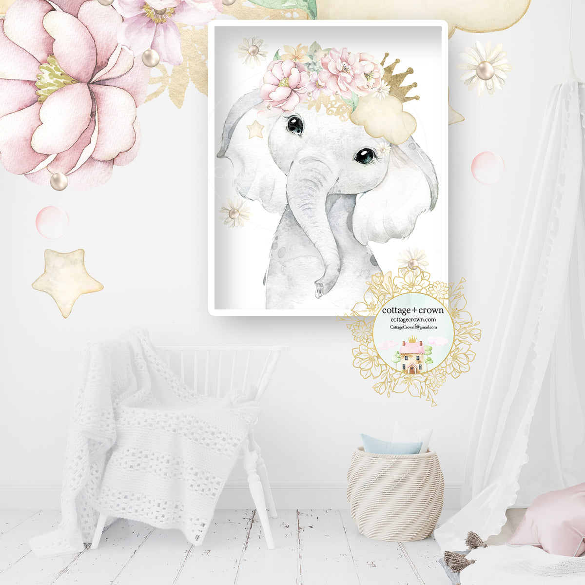 Boho elephant hot sale nursery