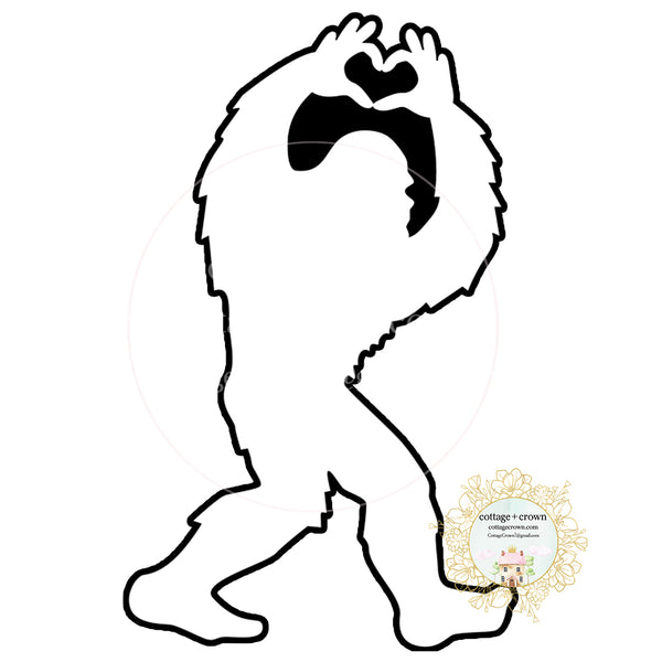 Bigfoot Truck Decal 2 Outdoor Adventure Vinyl Sticker - Heart Sign