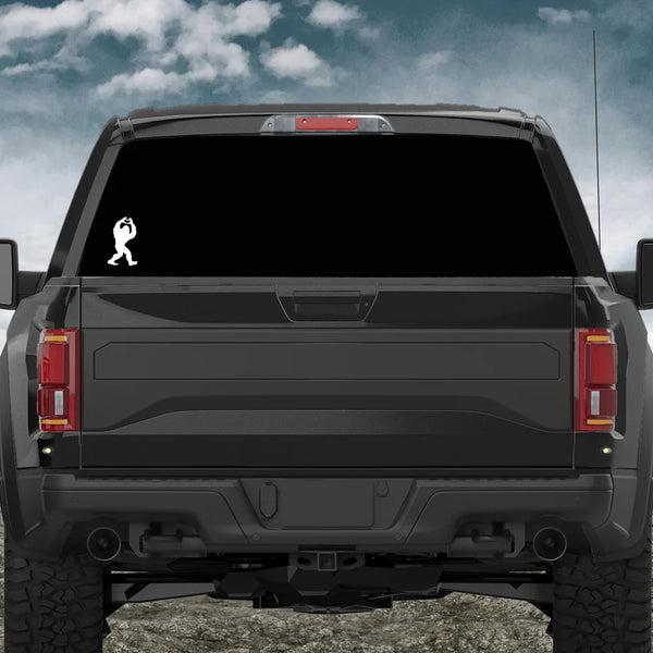 Bigfoot Truck Decal 2 Outdoor Adventure Vinyl Sticker - Heart Sign