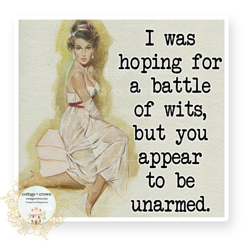 Battle Of Wits Vinyl Decal Sticker - Retro Housewife