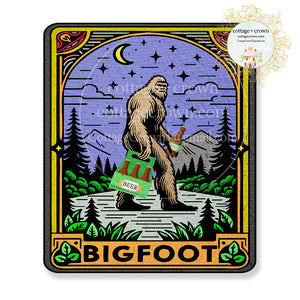 Bigfoot Sasquatch Beer Outdoor Adventure Vinyl Sticker Black Border