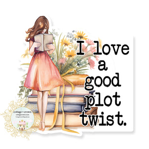 Book I Love A Good Plot Twist Vinyl Decal Sticker