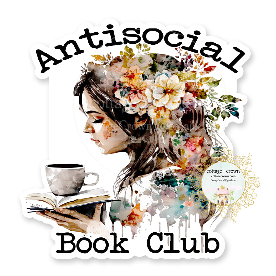 Book Antisocial Club Vinyl Decal Sticker