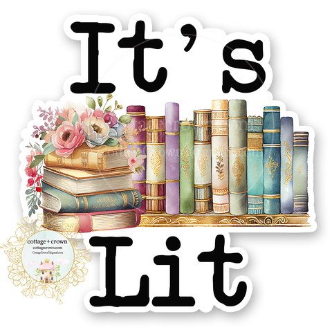 Book - It's Lit Vinyl Decal Sticker