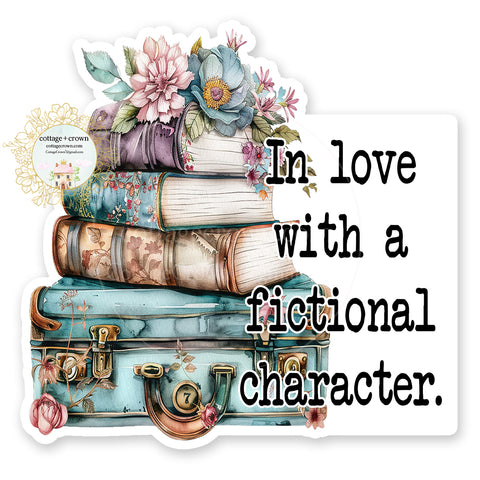 Book In Love With A Fictional Character Vinyl Decal Sticker