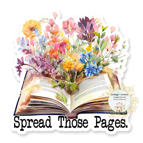 Book - Spread Those Pages Vinyl Decal Sticker