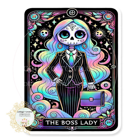 Tarot Card The Boss Lady Vinyl Decal Workplace Co-Worker Sticker