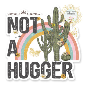 Not A Hugger Boho Cactus Succulent Vinyl Decal Sticker