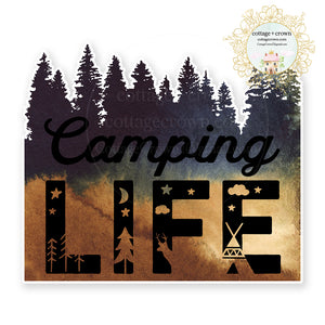 Camping Life Outdoors Vinyl Decal Sticker