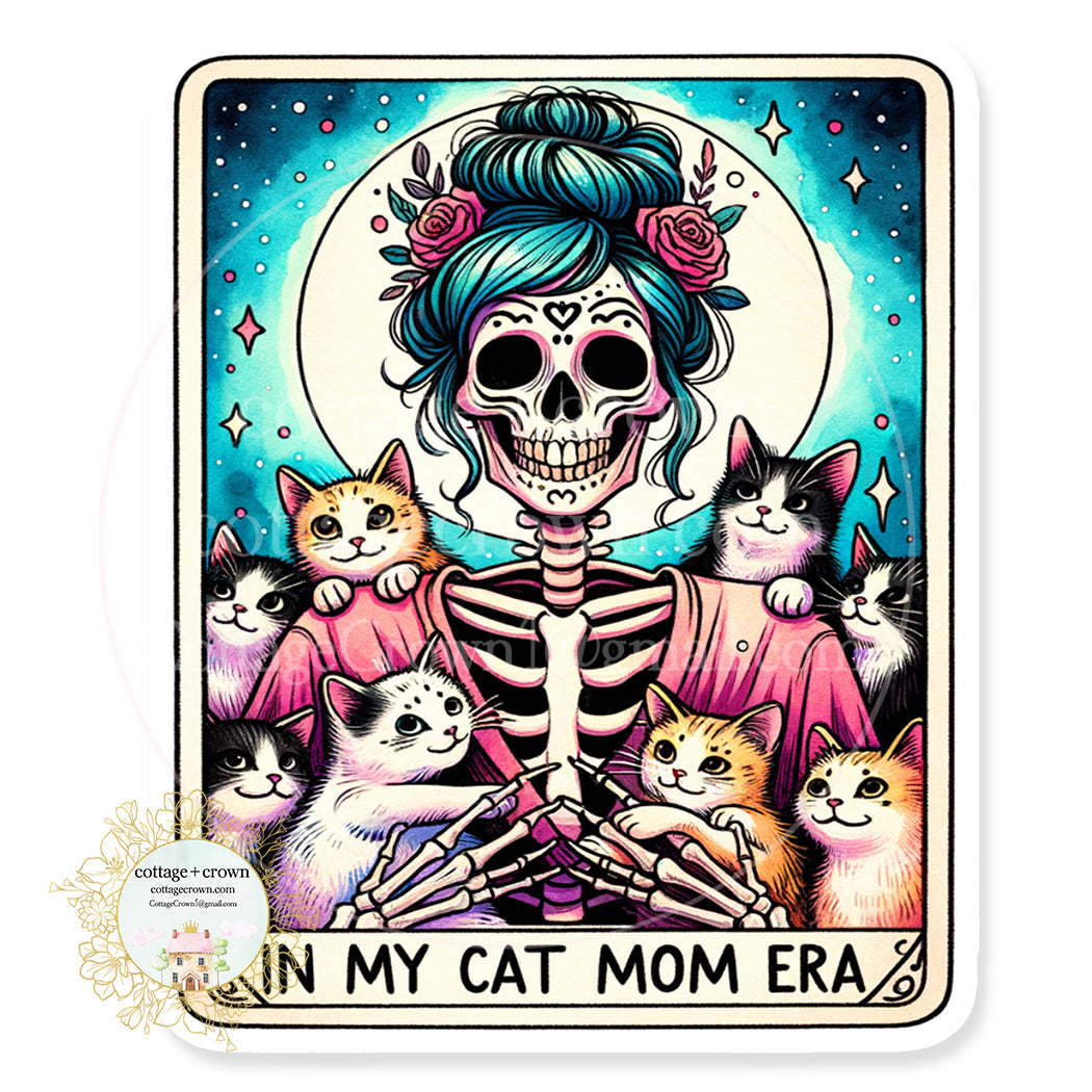 Tarot Card In My Cat Mom Era Vinyl Decal Sticker