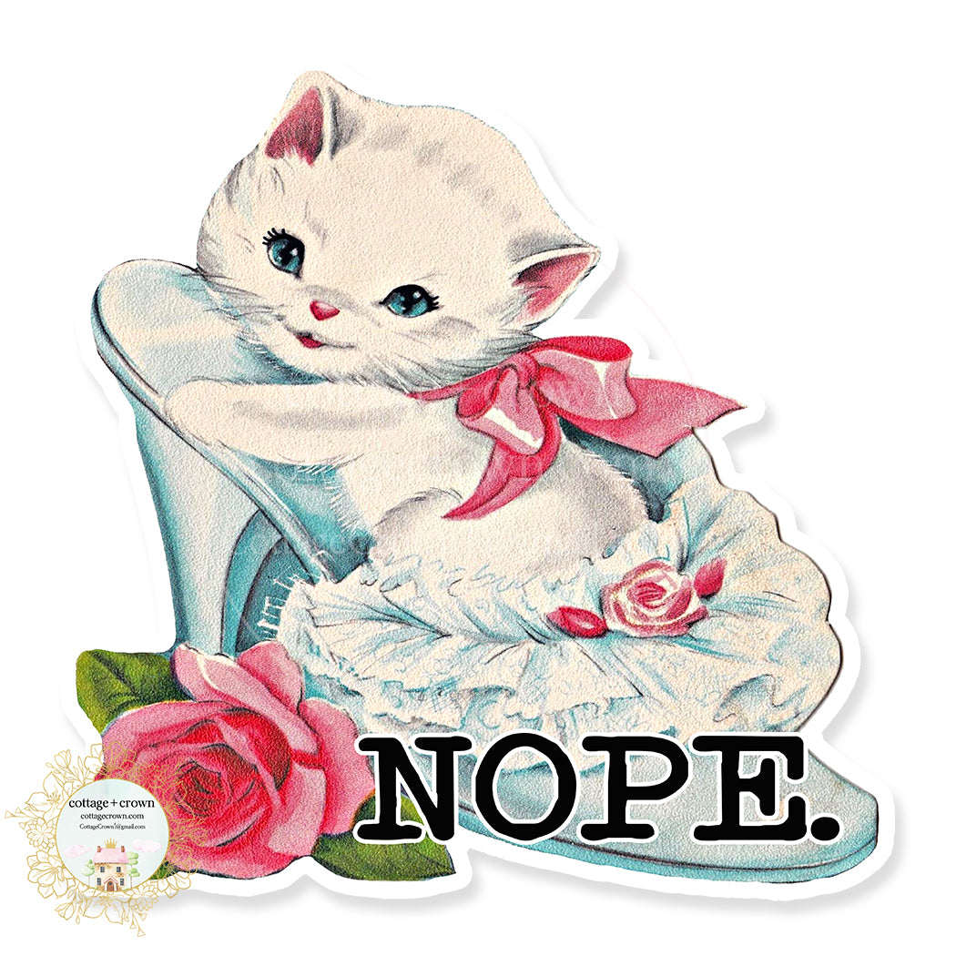 Cat Kitten Nope Vintage Animal Vinyl Decal Sticker