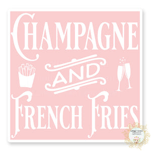 Champagne And French Fries Vinyl Decal Sticker