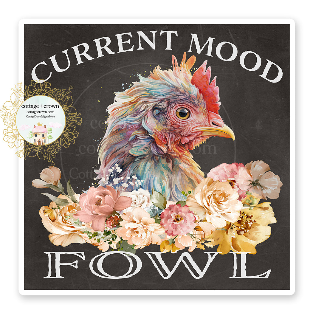 Chicken Current Mood Fowl Vinyl Sticker Decal Farm