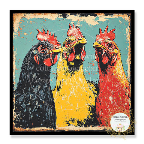 Farm Chicken Art Sticker Stanley Cup Waterproof Group 2