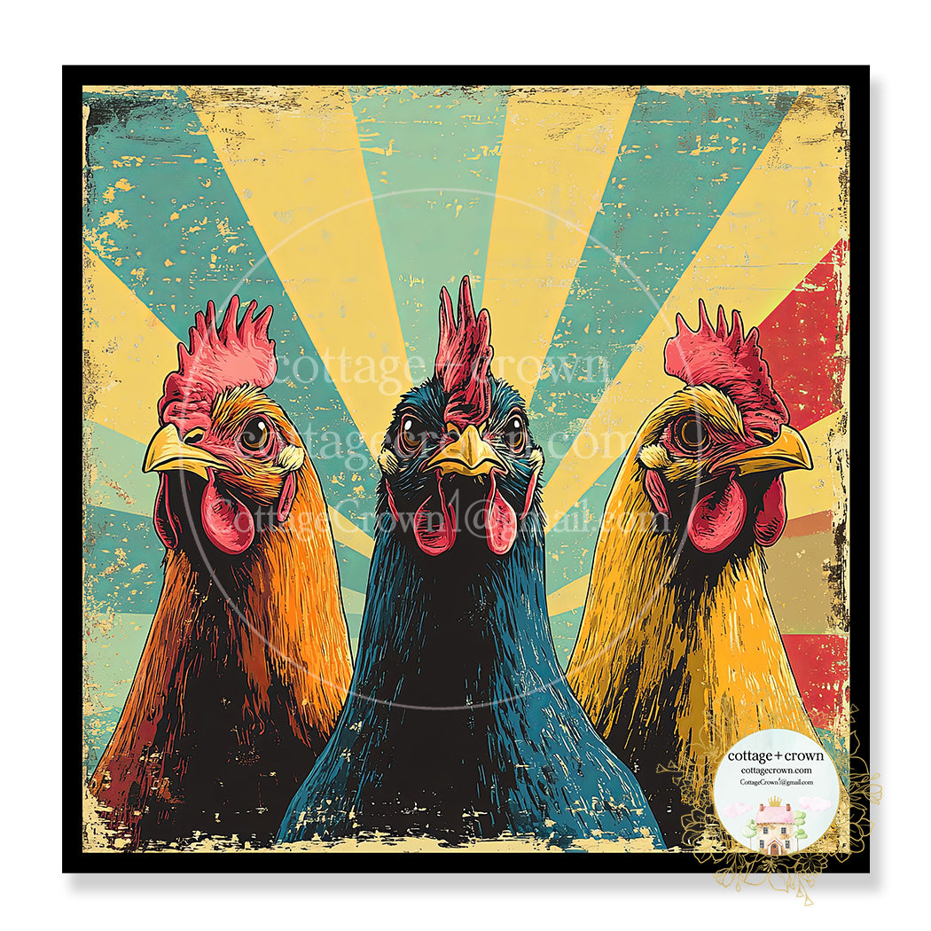 Farm Chicken Art Sticker Stanley Cup Waterproof Group 4