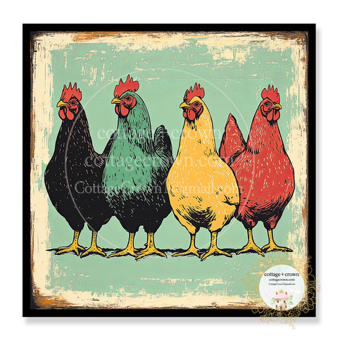 Farm Chicken Art Sticker Stanley Cup Waterproof Group 3