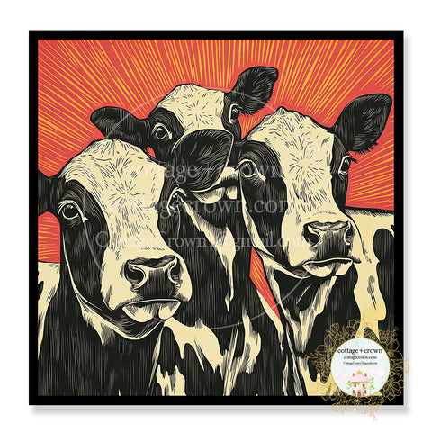 Farm Cow Heifer Art Sticker Stanley Cup Waterproof Group 1