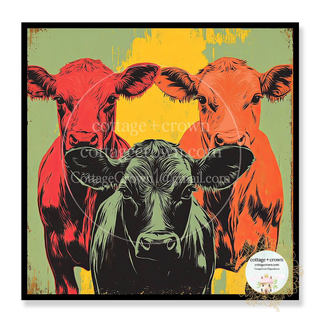 Farm Cow Heifer Art Sticker Stanley Cup Waterproof Group 2