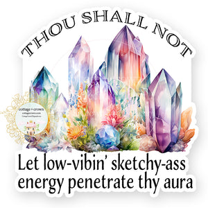 Crystal Thou Shall Not Vinyl Decal Sticker