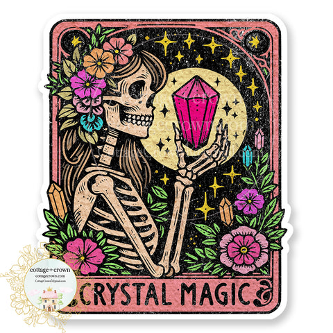 Crystal Magic Tarot Card Skeleton Vinyl Decal Sticker