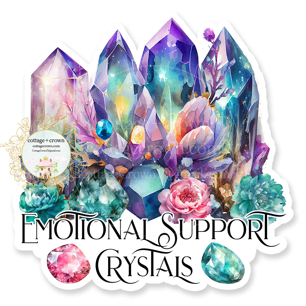 Crystals Emotional Support Vinyl Decal Sticker