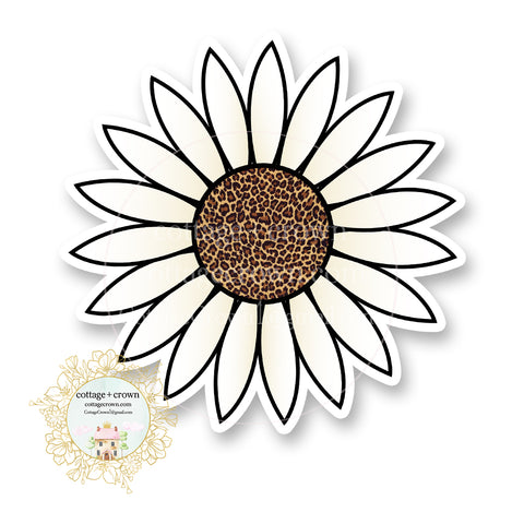 Daisy Leopard Print Vinyl Decal Sticker