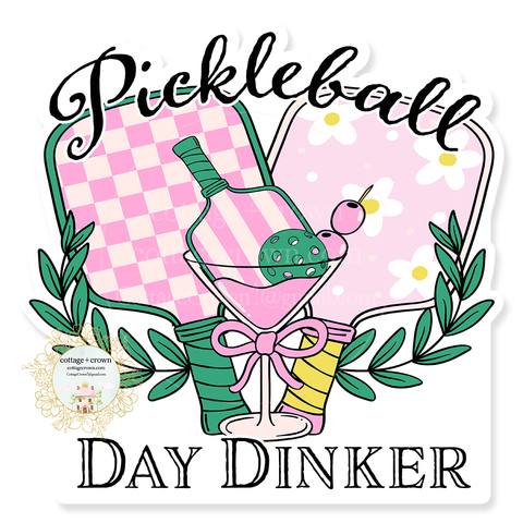 Pickleball Paddle Day Dinker Vinyl Decal Sticker