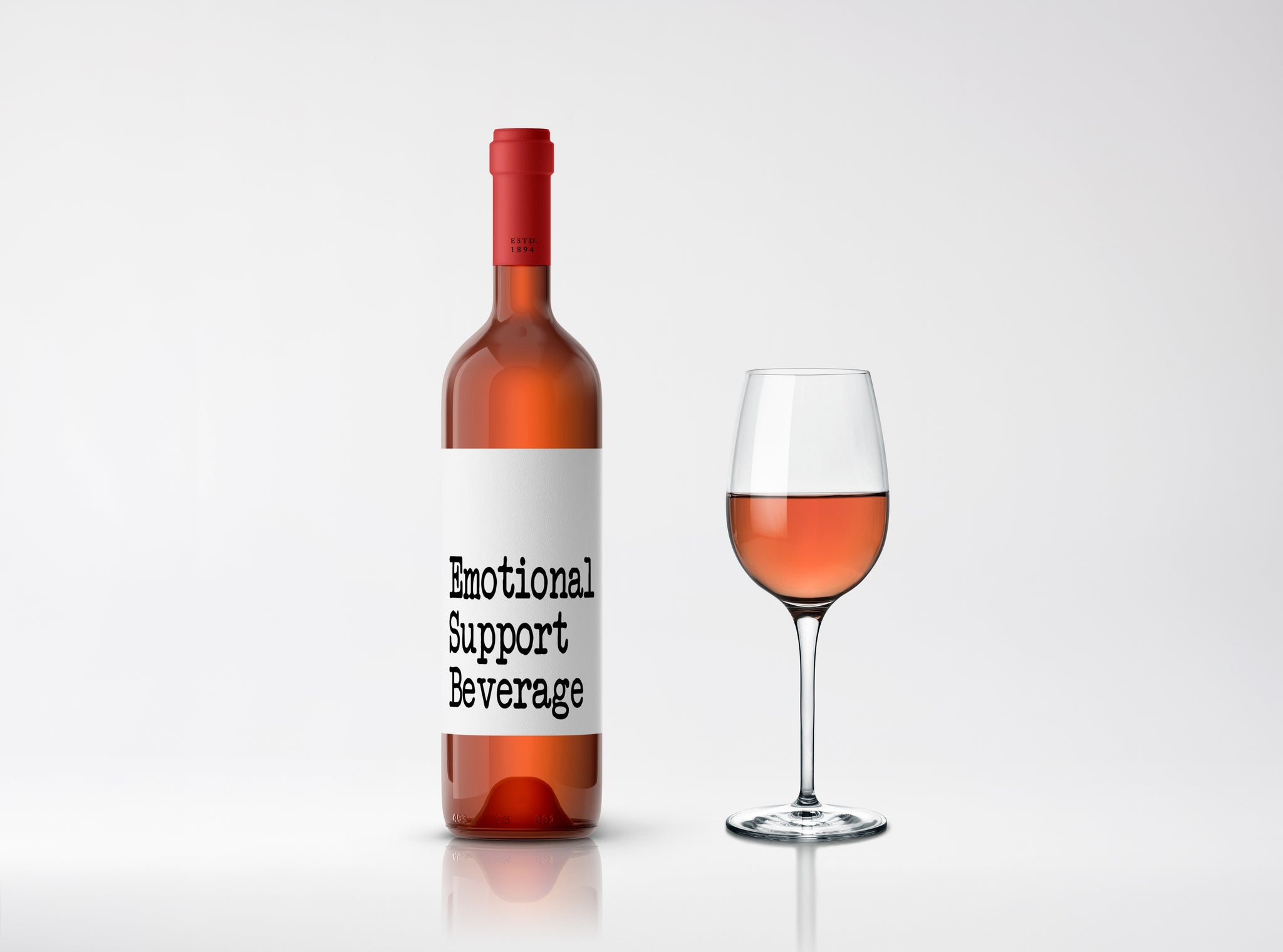 Wine Label Gift Emotional Support Beverage Vinyl Decal Sticker