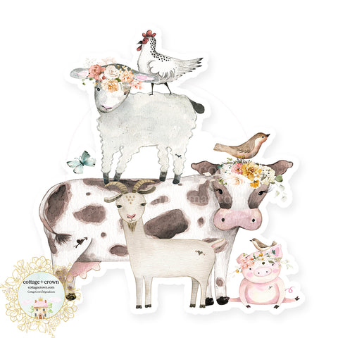 Cow Pig Goat Chicken Sheep Farm Animals Vinyl Decal Sticker