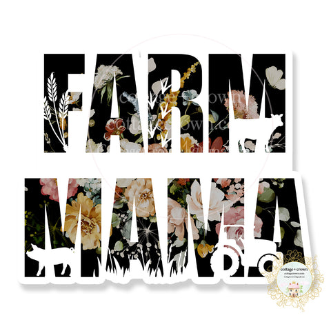 Farm Mama Mom Floral Wildflowers Sticker Stanley Cup Waterproof