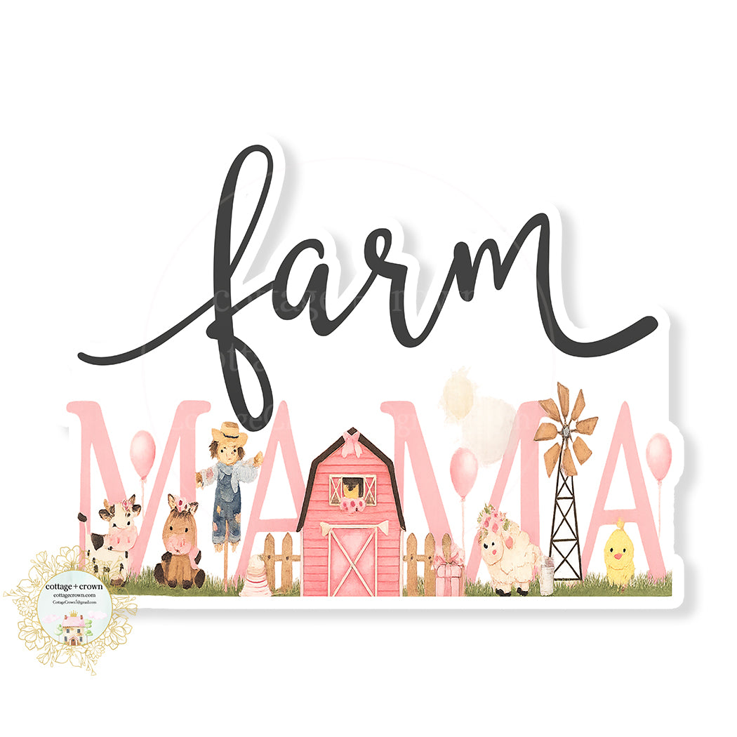 Farm Mama Mom Barn Cow Chicken Stanley Cup Sticker Waterproof