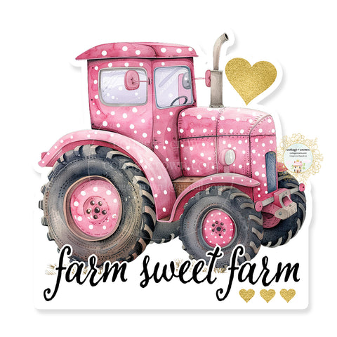 Farm Sweet Farm Tractor Vinyl Decal Sticker