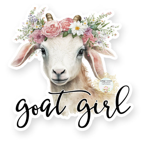 Goat Girl Vinyl Decal Sticker - Farm Animal