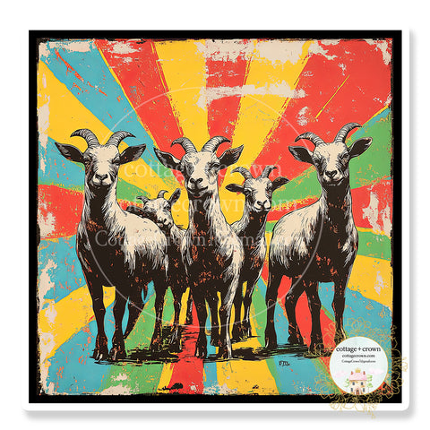 Farm Goat Art Sticker Stanley Cup Waterproof Group 2