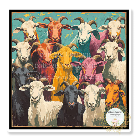 Farm Goat Art Sticker Stanley Cup Waterproof Group 1