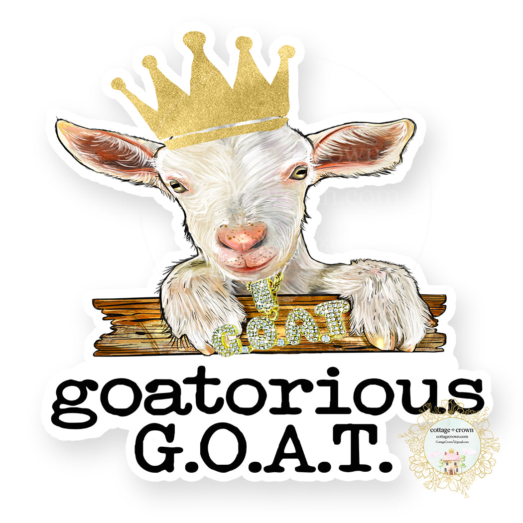 G.O.A.T. Goatorius Goat Vinyl Decal Sticker - Farm Animal