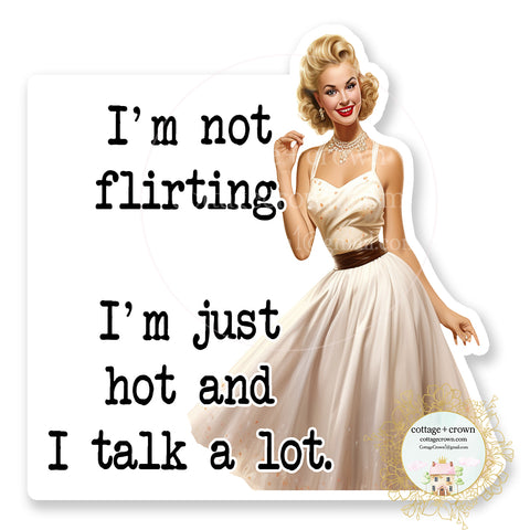 I'm Not Flirting I'm Hot And I Talk A Lot Vinyl Decal Sticker