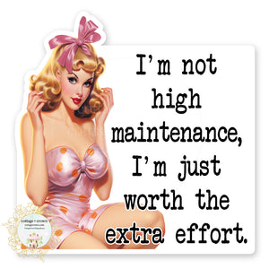 I'm Not High Maintenance I'm Just Worth The Extra Effort Vinyl Decal Sticker