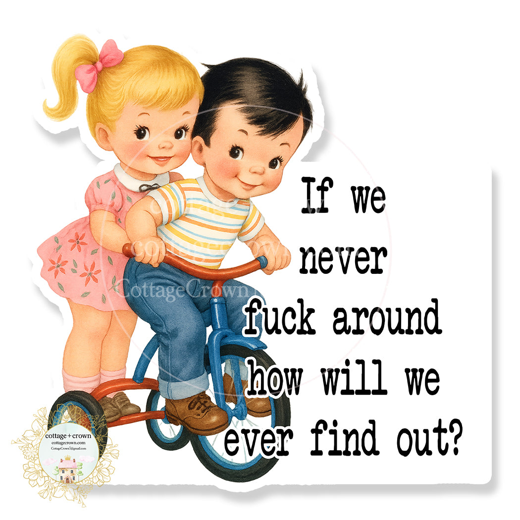 Fuck Around Find Out Vintage Kids Vinyl Sticker