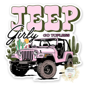 Jeep Girl Girly Vinyl Decal Sticker